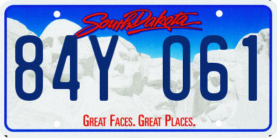 SD license plate 84YO61