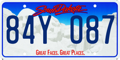 SD license plate 84YO87