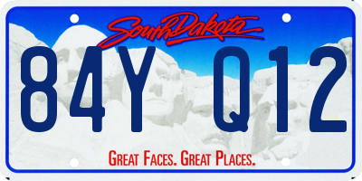 SD license plate 84YQ12