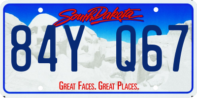 SD license plate 84YQ67