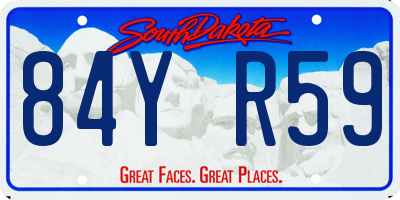 SD license plate 84YR59
