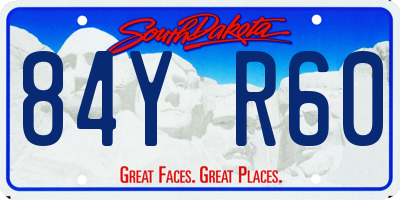 SD license plate 84YR60