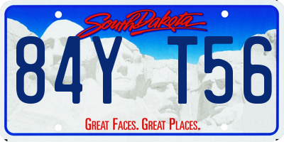 SD license plate 84YT56