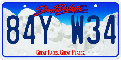 SD license plate 84YW34