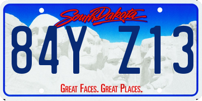 SD license plate 84YZ13