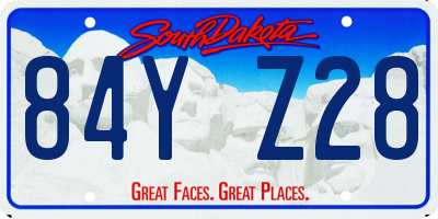 SD license plate 84YZ28