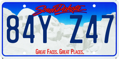 SD license plate 84YZ47