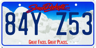 SD license plate 84YZ53