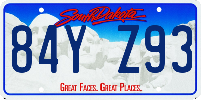 SD license plate 84YZ93