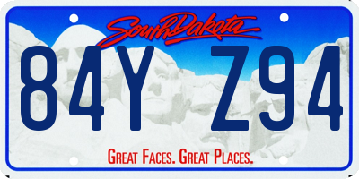 SD license plate 84YZ94