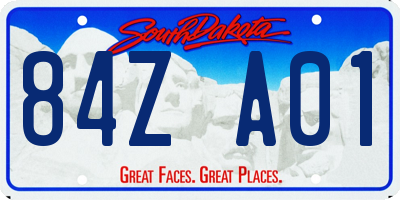 SD license plate 84ZA01