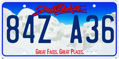 SD license plate 84ZA36