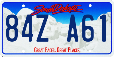 SD license plate 84ZA61