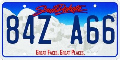 SD license plate 84ZA66