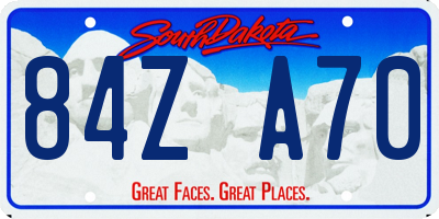 SD license plate 84ZA70