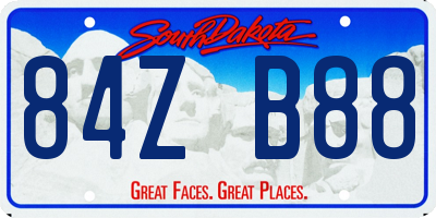 SD license plate 84ZB88