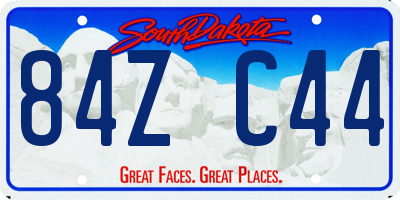 SD license plate 84ZC44