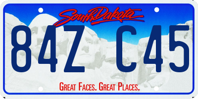 SD license plate 84ZC45