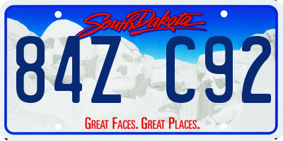 SD license plate 84ZC92