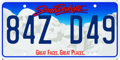 SD license plate 84ZD49