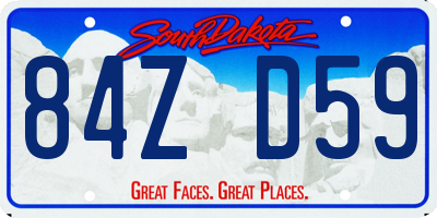 SD license plate 84ZD59
