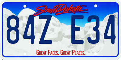 SD license plate 84ZE34