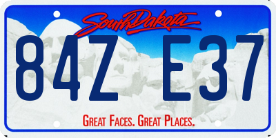 SD license plate 84ZE37