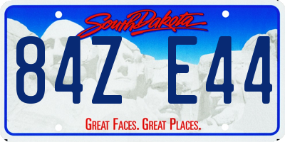 SD license plate 84ZE44