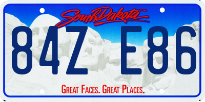 SD license plate 84ZE86