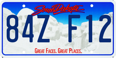 SD license plate 84ZF12
