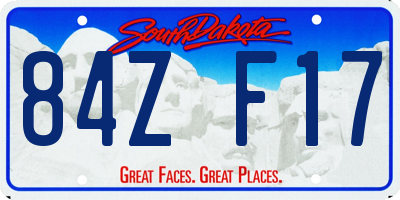 SD license plate 84ZF17