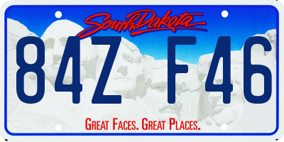 SD license plate 84ZF46