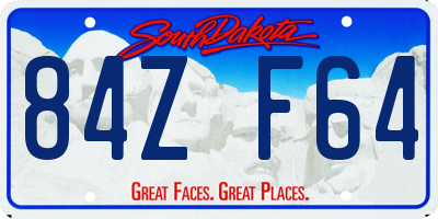 SD license plate 84ZF64