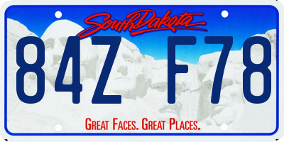 SD license plate 84ZF78