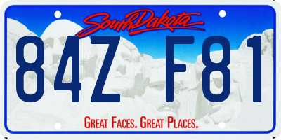 SD license plate 84ZF81