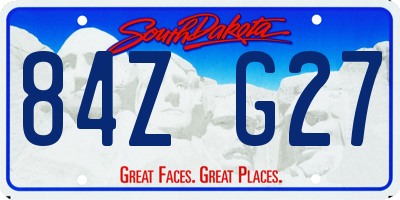 SD license plate 84ZG27