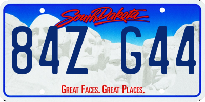 SD license plate 84ZG44