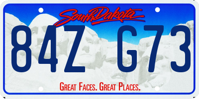SD license plate 84ZG73