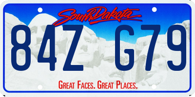 SD license plate 84ZG79