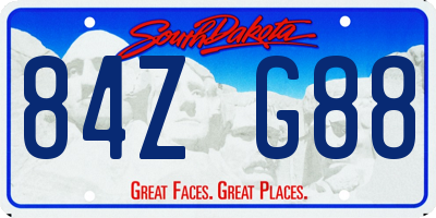 SD license plate 84ZG88