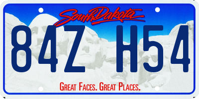 SD license plate 84ZH54