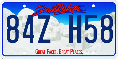 SD license plate 84ZH58
