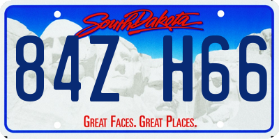 SD license plate 84ZH66