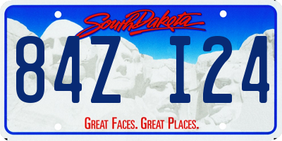 SD license plate 84ZI24