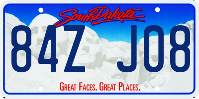 SD license plate 84ZJ08