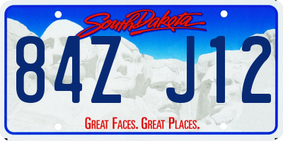 SD license plate 84ZJ12