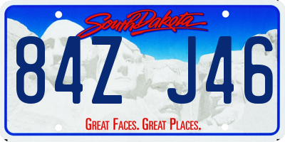 SD license plate 84ZJ46
