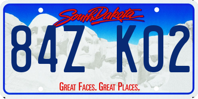 SD license plate 84ZK02