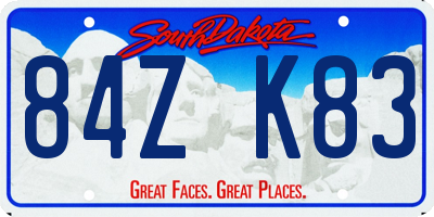 SD license plate 84ZK83