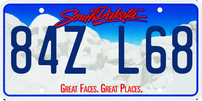 SD license plate 84ZL68